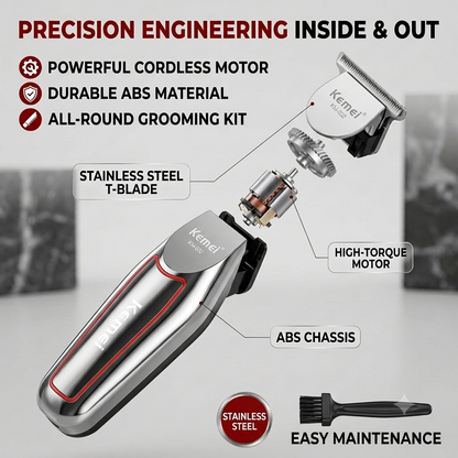 Professional Men’s Haircut Grooming Kit – Electric Beard Trimmer & Hair Clipper with Stainless Steel Blades