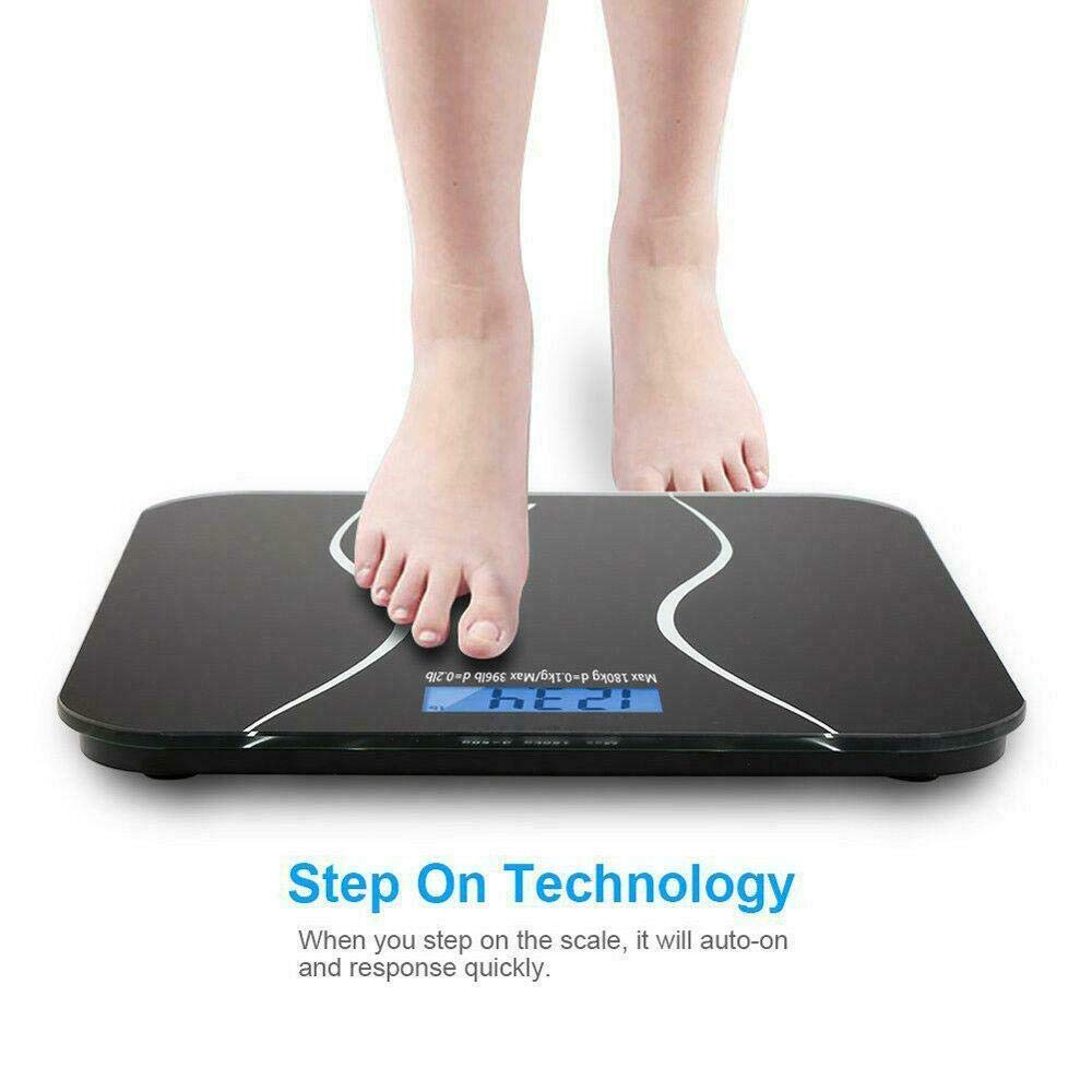 Portable Digital Bathroom Scale – 180kg/396lb Electronic Smart Body Weight Scale